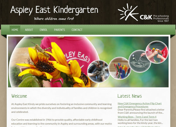 Aspley East Kindergarten website screenshot
